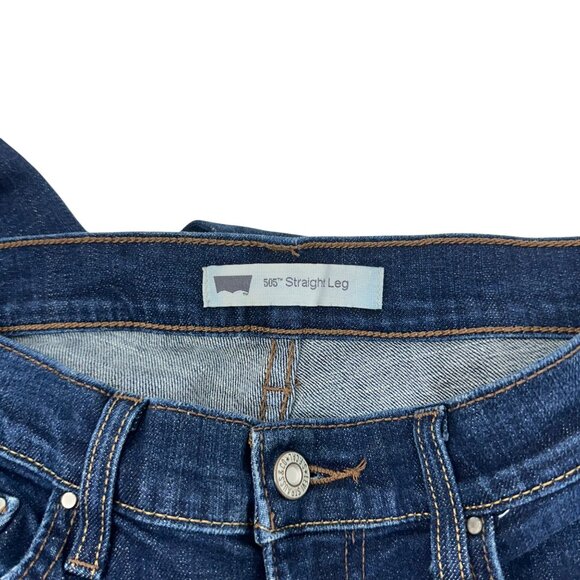 Levis 505 Straight Leg Women Jeans Size 4M Classic Dark Wash Cotton Blend Denim - Picture 13 of 14
